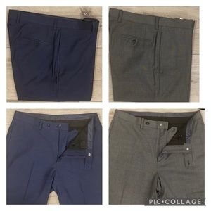 Bundle of 2 Calvin Klein Men Classic Dress Pants, Blue & Gray , Size 34/32, Used